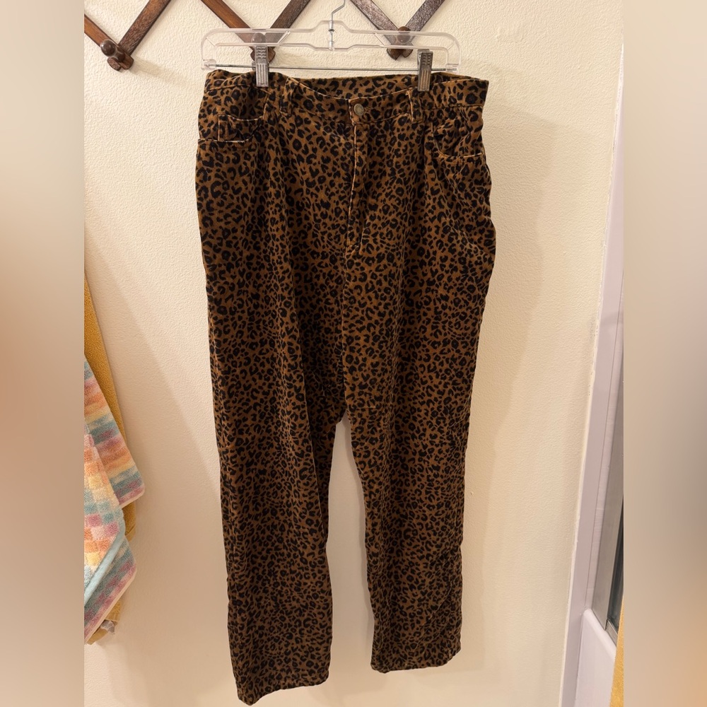 Vintage jones New York Leopard Print Pants 100% cotton